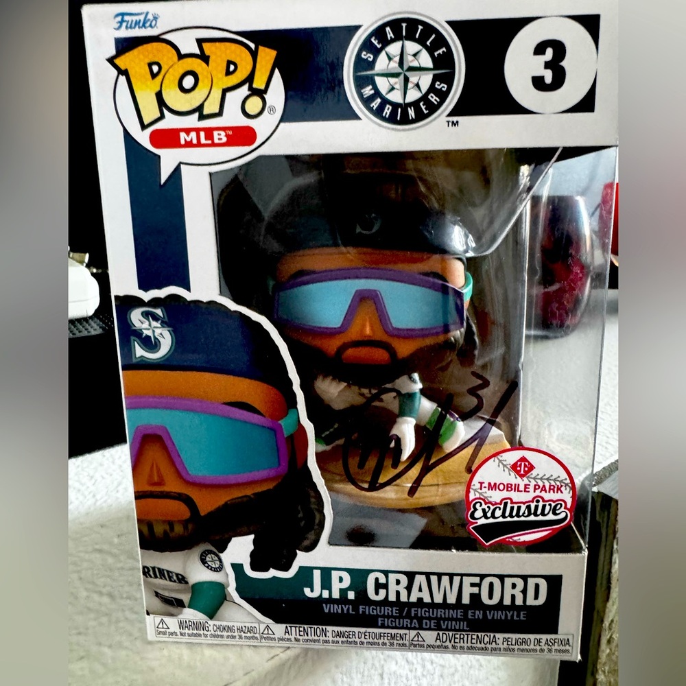 Signed JP Crawford Funko POP unopened in box. 2024 Ltd Ed Seattle Mariners